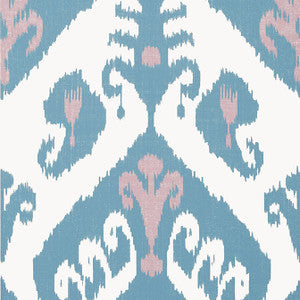 Indies Ikat Lavender and French Blue T16249 by Thibaut Designer Wallpaper