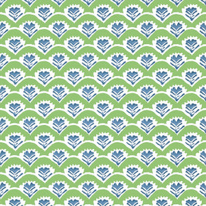 Emily Green and Blue T16251 by Thibaut Designer Wallpaper