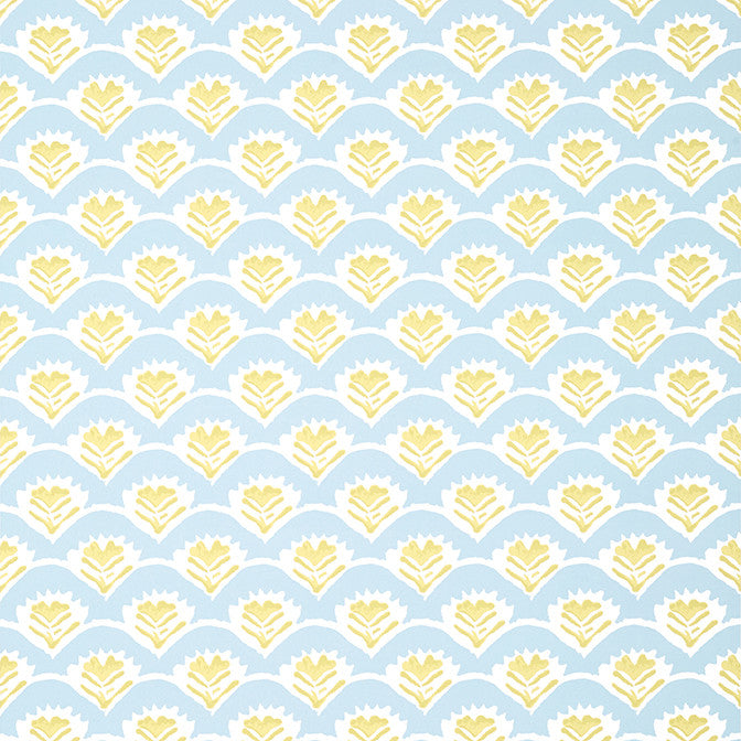 Emily Yellow and Blue T16253 by Thibaut Wallpaper Thibaut Wallpaper Emily Yellow and Blue T16253Wallpaper Kismet Wallpaper U.S.A. </p><p>Repeat: V: 4.25 27 - Fabric Carolina -