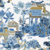 Mystic Garden Blue and White T20821 by Thibaut Designer Wallpaper