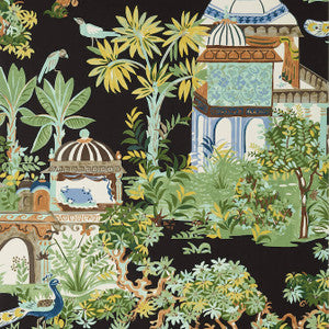 Mystic Garden Black T20825 by Thibaut Designer Wallpaper