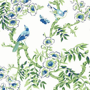 Yukio Blue and Green T20842 by Thibaut Designer Wallpaper