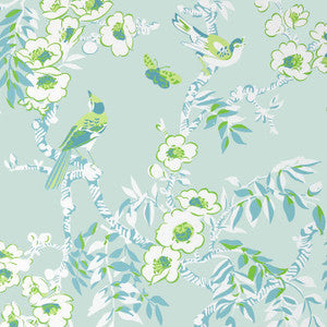 Yukio Spa Blue T20843 by Thibaut Designer Wallpaper