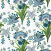 Pasadena Blue and Green T20851 by Thibaut Designer Wallpaper