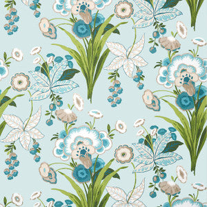 Pasadena Spa Blue T20855 by Thibaut Designer Wallpaper