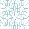 Fretwork Spa Blue T20869 by Thibaut Designer Wallpaper