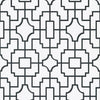 Fretwork Black T20871 by Thibaut Designer Wallpaper