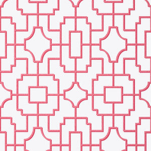 Fretwork Pink T20872 by Thibaut Designer Wallpaper