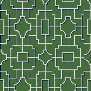 Fretwork Emerald T20874 by Thibaut Designer Wallpaper
