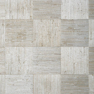 Mosaic Weave Metallic Silver T24077 by Thibaut Designer Wallpaper