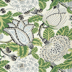 Mitford Green and White T2949 by Thibaut Designer Wallpaper