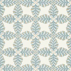 Starleaf Aqua T2972 by Thibaut Designer Wallpaper