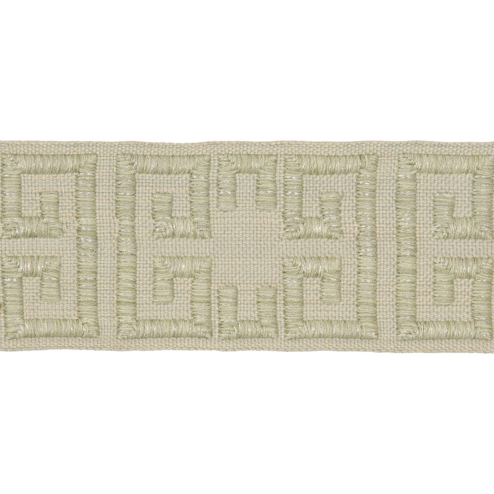 Empress Edging Celadon by Kravet Couture Trim Kravet Couture Trim Empress Edging CeladonTrim BARBARA BARRY INDOCHINE VISCOSE - 78%;METALLIC - 22% France </p><p>Repeat: H: , V: 2.5 - Fabric Carolina -
