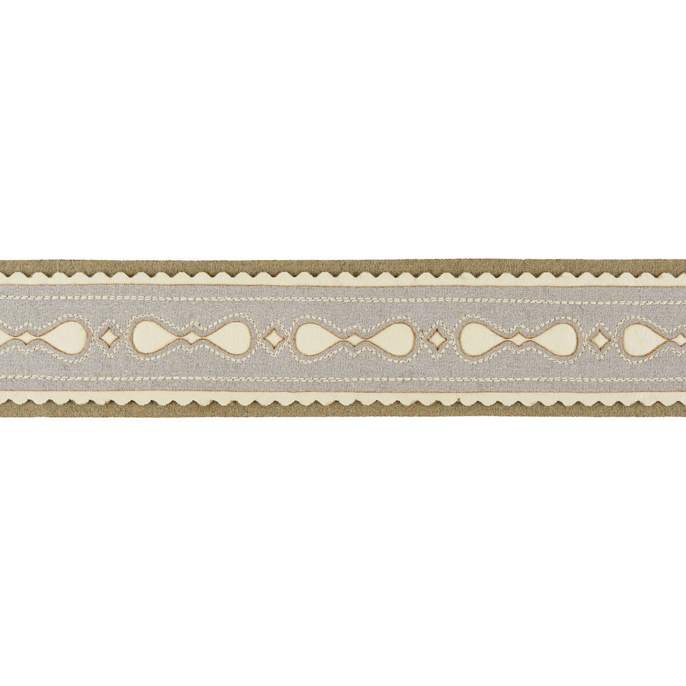Tyrolean Band Frost by Kravet Couture Designer Trim BARBARA BARRY CHALET TRIMS WOOL - 70%;LEATHER - 30% India Horizontal: and Vertical: 2.5 - Swanky Fabrics -