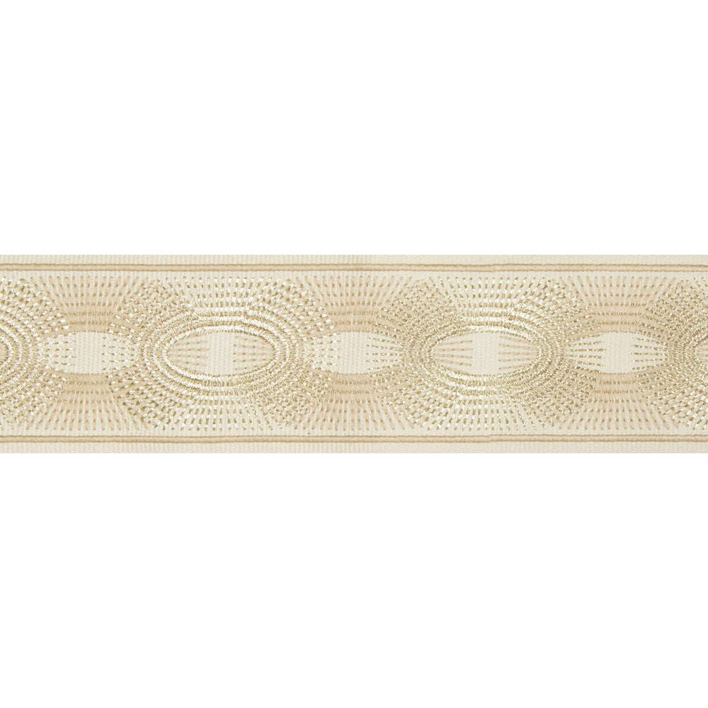 Deco Rays Cream by Kravet Design Designer Trim BRAIDS BANDS & BORDERS LINEN - 35%;POLYESTER - 32%;VISCOSE - 20%;METALLIC - 13% China Horizontal: and Vertical: 3 - Swanky Fabrics -