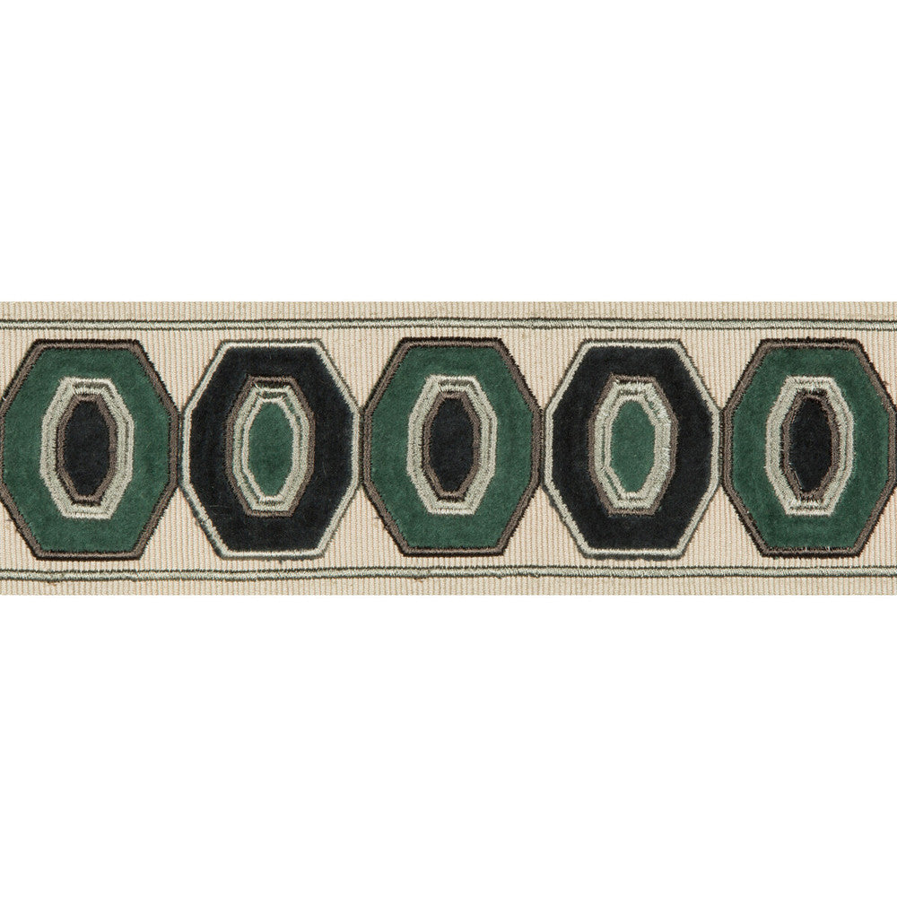 Geodex Teal by Kravet Design Trim Kravet Design Trim Geodex TealTrim BRAIDS BANDS & BORDERS RAYON - 75%;COTTON - 25% India </p><p>Repeat: H: 3, V: 12.7 3 - Fabric Carolina -