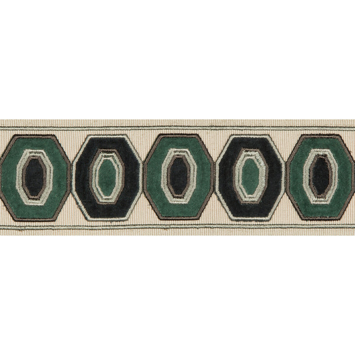 Geodex Teal by Kravet Design Trim Kravet Design Trim Geodex TealTrim BRAIDS BANDS & BORDERS RAYON - 75%;COTTON - 25% India </p><p>Repeat: H: 3, V: 12.7 3 - Fabric Carolina -