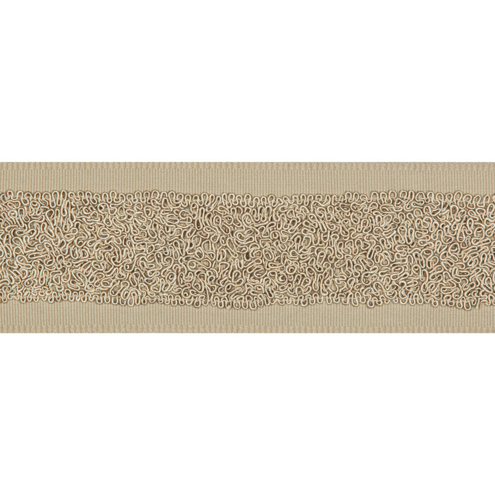 Aswirl Khaki by Kravet Design Designer Trim BRAIDS BANDS & BORDERS COTTON - 50%;VISCOSE - 50% India Horizontal: and Vertical: 2.5 - Swanky Fabrics -