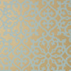 Allison Aqua on Metallic Gold T35176 by Thibaut Designer Wallpaper