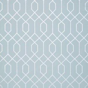 La Farge Metallic Silver on Blue T35201 by Thibaut Designer Wallpaper