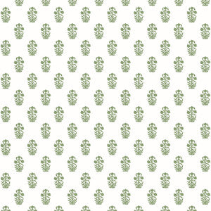 Corwin Green on White T36402 by Thibaut Designer Wallpaper