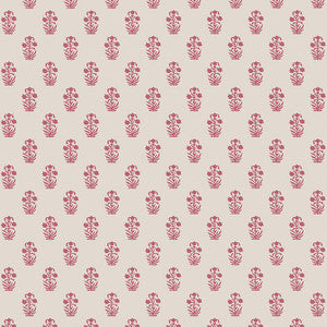 Corwin Raspberry on Natural T36406 by Thibaut Designer Wallpaper