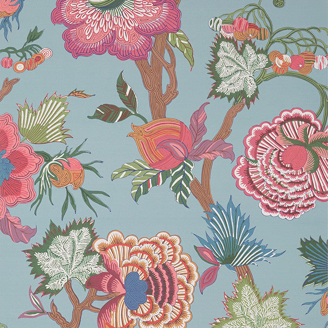 Indienne Jacobean Raspberry and Teal T36415 by Thibaut Wallpaper Thibaut Wallpaper Indienne Jacobean Raspberry and Teal T36415Wallpaper Indienne Non Woven Wallpaper UNITED STATES </p><p>Repeat: V: 48.5 27 - Fabric Carolina -