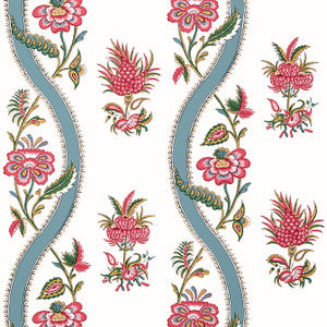Ribbon Floral Raspberry and Teal T36426 by Thibaut Designer Wallpaper