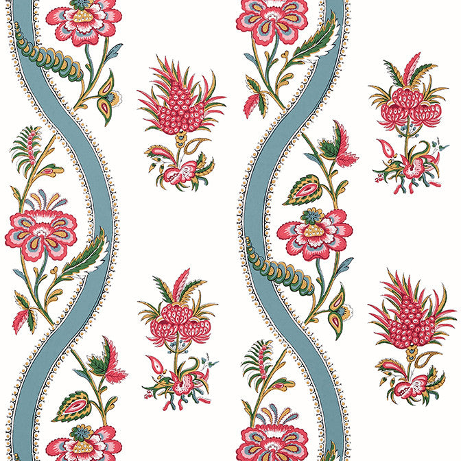 Ribbon Floral Raspberry and Teal T36426 by Thibaut Wallpaper Thibaut Wallpaper Ribbon Floral Raspberry and Teal T36426Wallpaper Indienne Non Woven Wallpaper UNITED STATES </p><p>Repeat: V: 25.25 27 - Fabric Carolina -