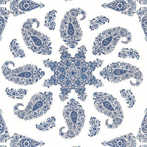 East India Blue and White T36429 by Thibaut Designer Wallpaper
