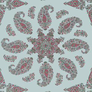 East India Raspberry and Teal T36431 by Thibaut Designer Wallpaper