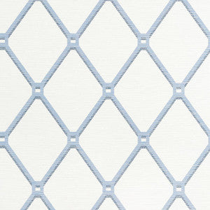Easom Trellis Blue T4052 by Thibaut Designer Wallpaper