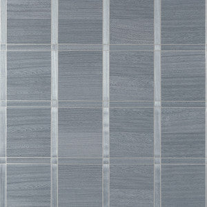 Wood Panel Cadet and Metallic Pewter T41004 by Thibaut Designer Wallpaper