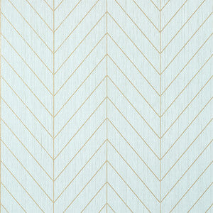 Land Bridge Robin's Egg and Metallic Gold T41007 by Thibaut Designer Wallpaper