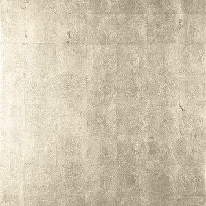 Metal Leaf Metallic Pewter T41012 by Thibaut Designer Wallpaper