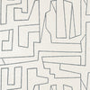 Matrix Black on Beige T41030 by Thibaut Designer Wallpaper