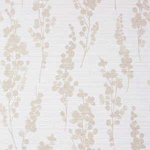 Spring Blooms Metallic Pewter on Lavender T41052 by Thibaut Designer Wallpaper