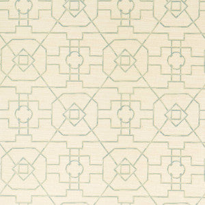 East Gate Cream and Aqua T41152 by Thibaut Designer Wallpaper