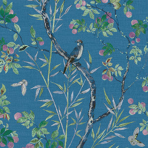 Claire Navy T42008 by Thibaut Designer Wallpaper