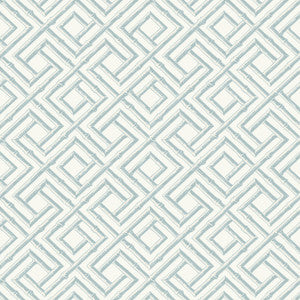 French Lattice Spa Blue T42050 by Thibaut Designer Wallpaper