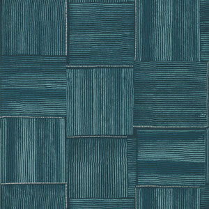 Hayworth Turquoise and Blue T422 by Thibaut Designer Wallpaper