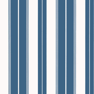 Norfolk Stripe Navy T44047 by Thibaut Designer Wallpaper