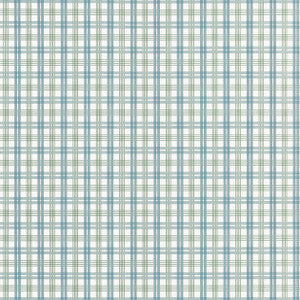 Huntley Plaid Peacock Blue and Green T44055 by Thibaut Designer Wallpaper