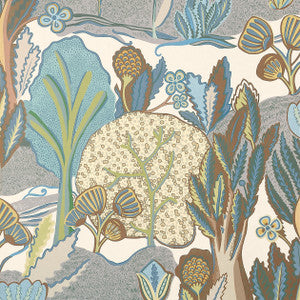 Albero Sage and Beige T45013 by Thibaut Designer Wallpaper