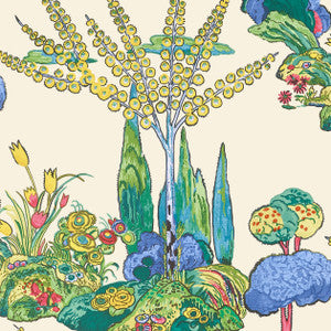 Orleans Yellow and Red T45029 by Thibaut Designer Wallpaper
