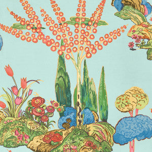 Orleans Turquoise T45030 by Thibaut Designer Wallpaper