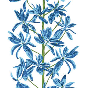 Mangrove Tree Blue and White T45032 by Thibaut Designer Wallpaper