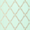 LONDON TRELLIS Metallic on Aqua T4737 by Thibaut Designer Wallpaper