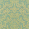 HARVARD DAMASK Pearl on Aqua T6025 by Thibaut Designer Wallpaper