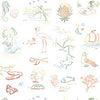 FESTIVA White T6714 by Thibaut Designer Wallpaper